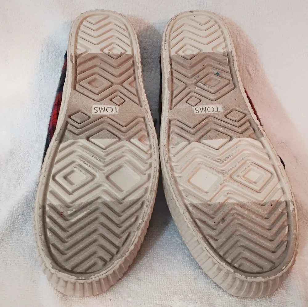 Size 10 Toms Womens Cordones Indio Sneakers Navy Crosshatch/Plaid - Picture 11 of 11